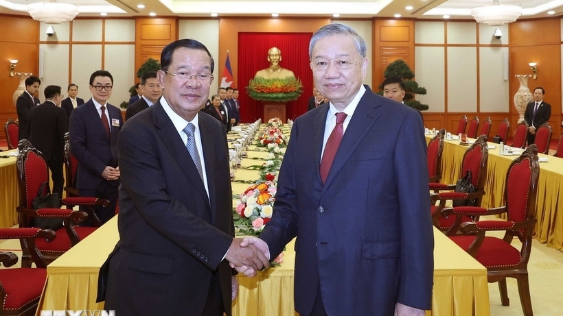 Tổng Bí thư Tô Lâm gặp Chủ tịch Đảng Nhân dân Campuchia