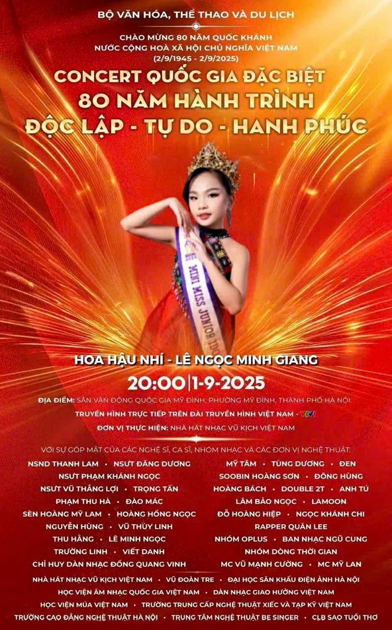 Hoa hậu nhí Minh Giang rực rỡ tỏa sáng trong chuỗi hoạt động nghệ thuật - chính trị mừng Quốc khánh 2/9