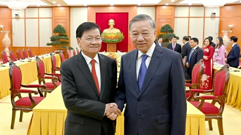 Tổng Bí thư Tô Lâm tiếp Tổng Bí thư, Chủ tịch nước Lào Thongloun Sisoulith Tổng Bí thư Tô Lâm tiếp Tổng Bí thư, Chủ tịch nước Lào Thongloun Sisoulith