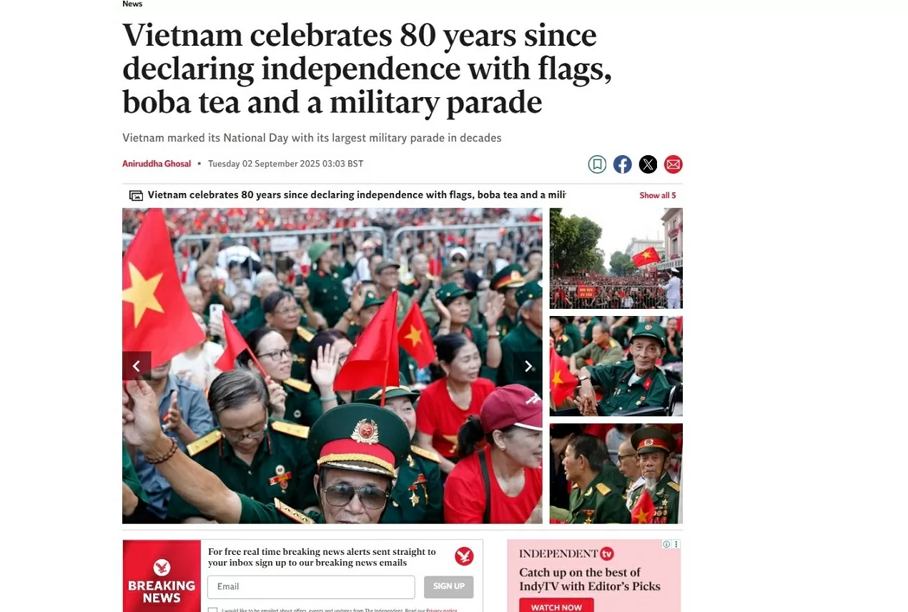 Báo Anh ấn tượng với lễ diễu binh hùng tráng Báo Anh ấn tượng với lễ diễu binh hùng tráng