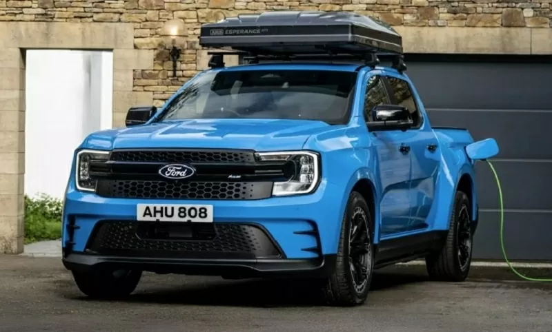 Mẫu bán tải thể thao sạc điện Ford Ranger MS-RT PHEV nổi bật với diện mạo mạnh mẽ.