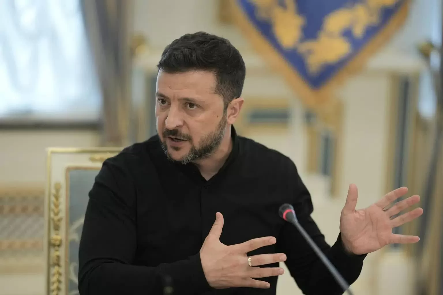 Tổng thống Ukraine Volodymyr Zelensky tại một cuộc họp báo ở Kyiv, Ukraine, vào ngày 4 tháng 6 năm 2025. (Andrew Kravchenko/Bloomberg qua Getty Images)