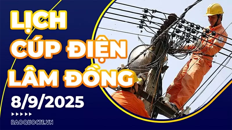 Lịch cúp điện Lâm Đồng hôm nay ngày 8/9/2025