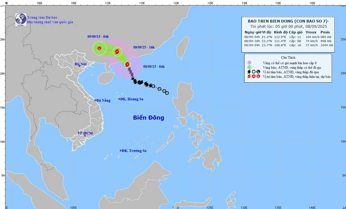 Dự báo thời tiết: Chiều nay (8/9), bão số 7 di chuyển trên đất liền tỉnh Quảng Đông (Trung Quốc); hoàn lưu ảnh hưởng vịnh Bắc Bộ, ven biển Đông Bắc Bộ Dự báo thời tiết: Chiều nay (8/9), bão số 7 di chuyển trên đất liền tỉnh Quảng Đông (Trung Quốc); hoàn lưu ảnh hưởng vịnh Bắc Bộ, ven biển Đông Bắc Bộ