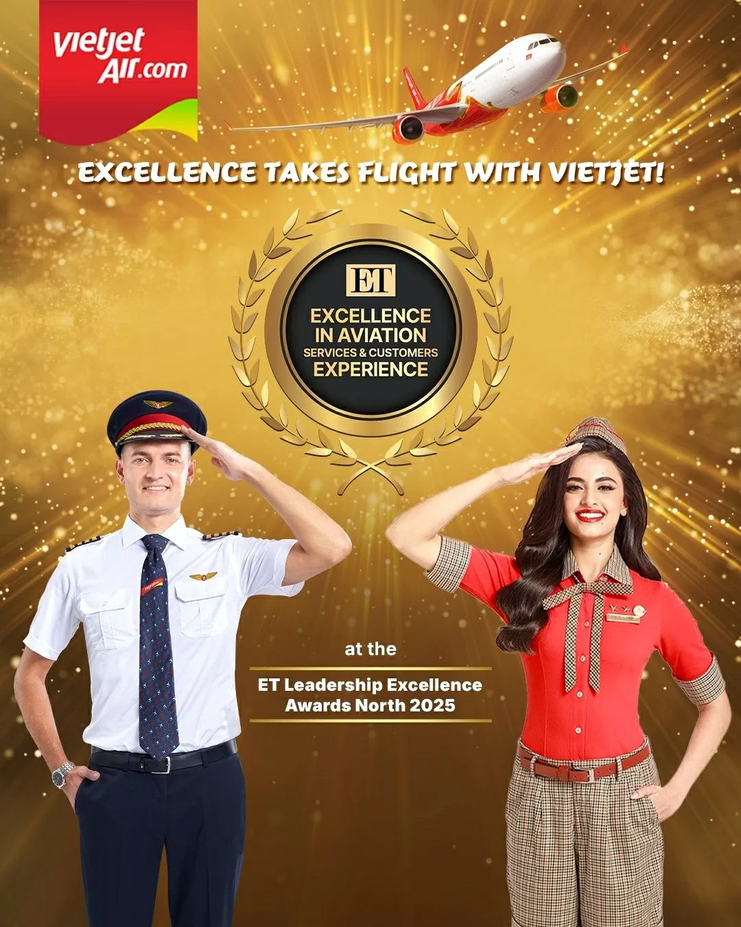 Chinh phục thị trường Ấn Độ, Vietjet nhận giải thưởng 'Xuất sắc về dịch vụ Hàng không và Trải nghiệm khách hàng'