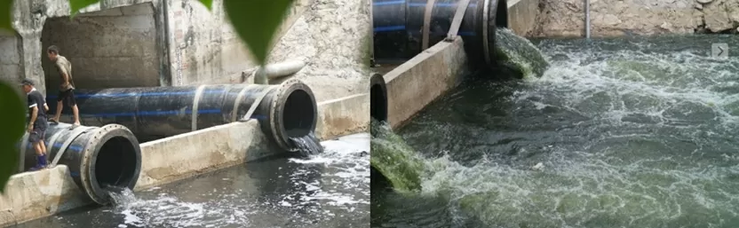 Hà Nội: Bơm nước từ hồ Tây qua hai đường ống riêng về sông Tô Lịch