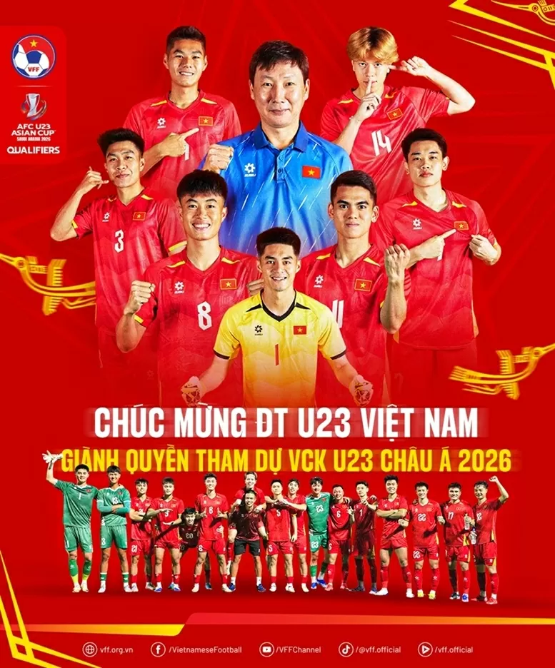 FIFA chúc mừng U23 Việt Nam giành vé vào VCK U23 châu Á 2026