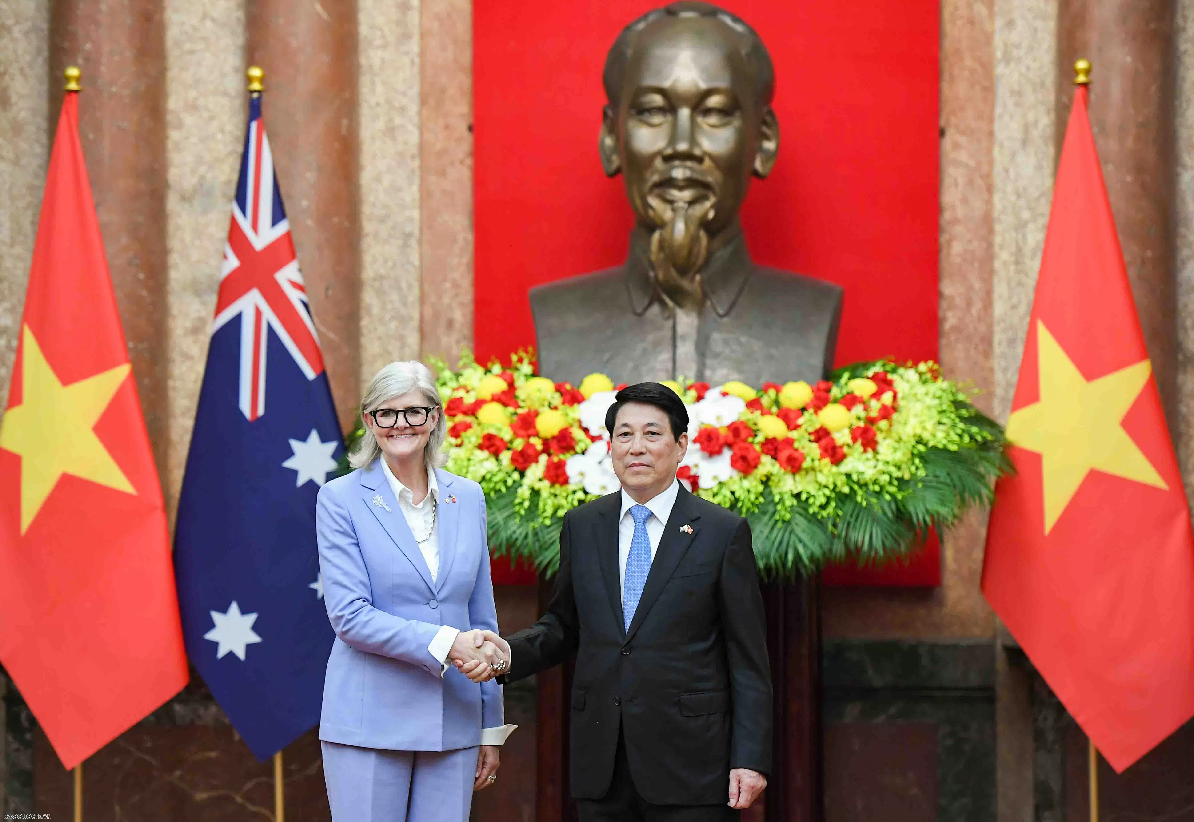 Chủ tịch nước Lương Cường và Phu nhân chủ trì lễ đón chính thức Toàn quyền Australia và Phu quân