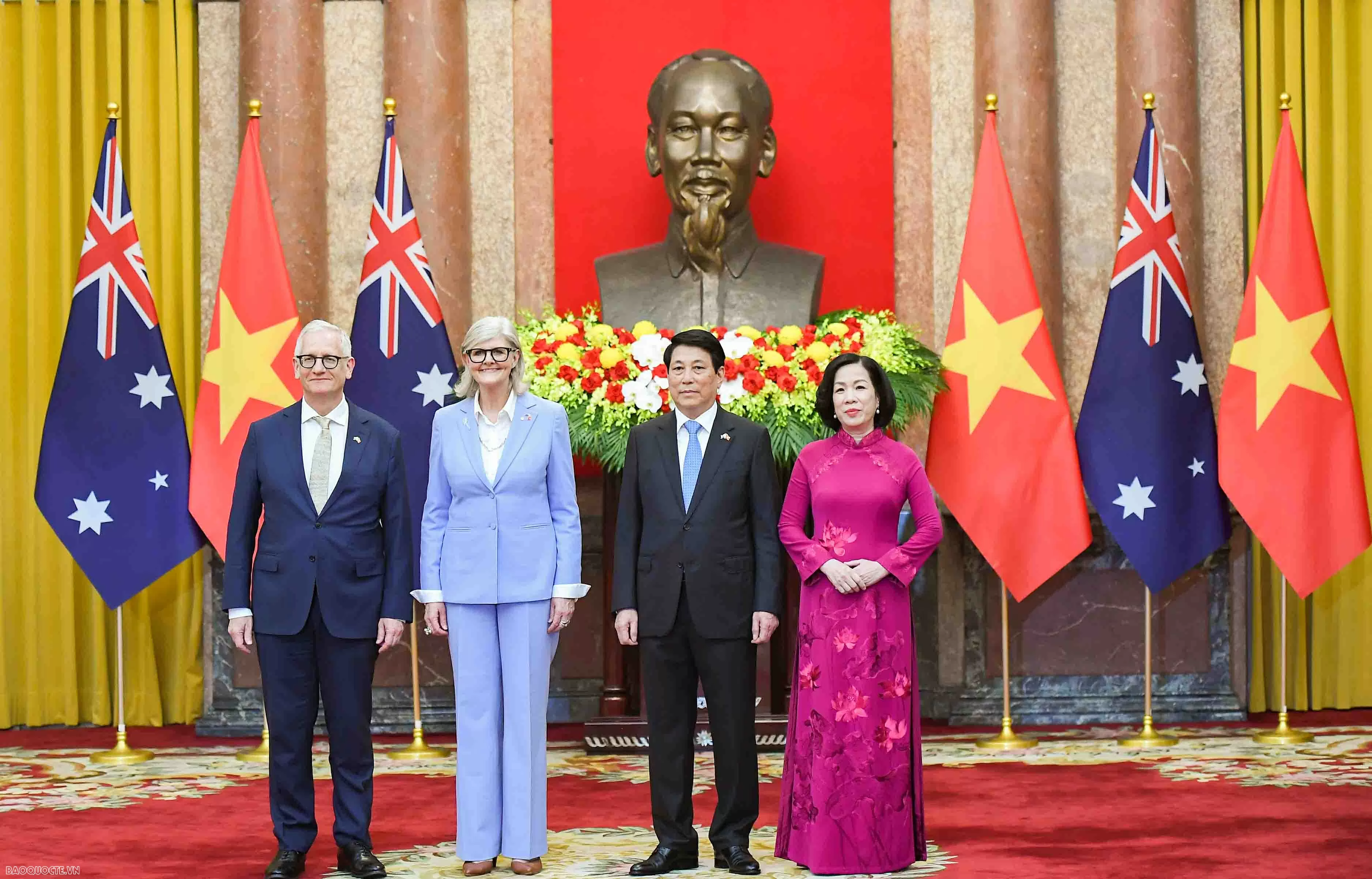 Chủ tịch nước Lương Cường và Phu nhân chủ trì lễ đón chính thức Toàn quyền Australia và Phu quân
