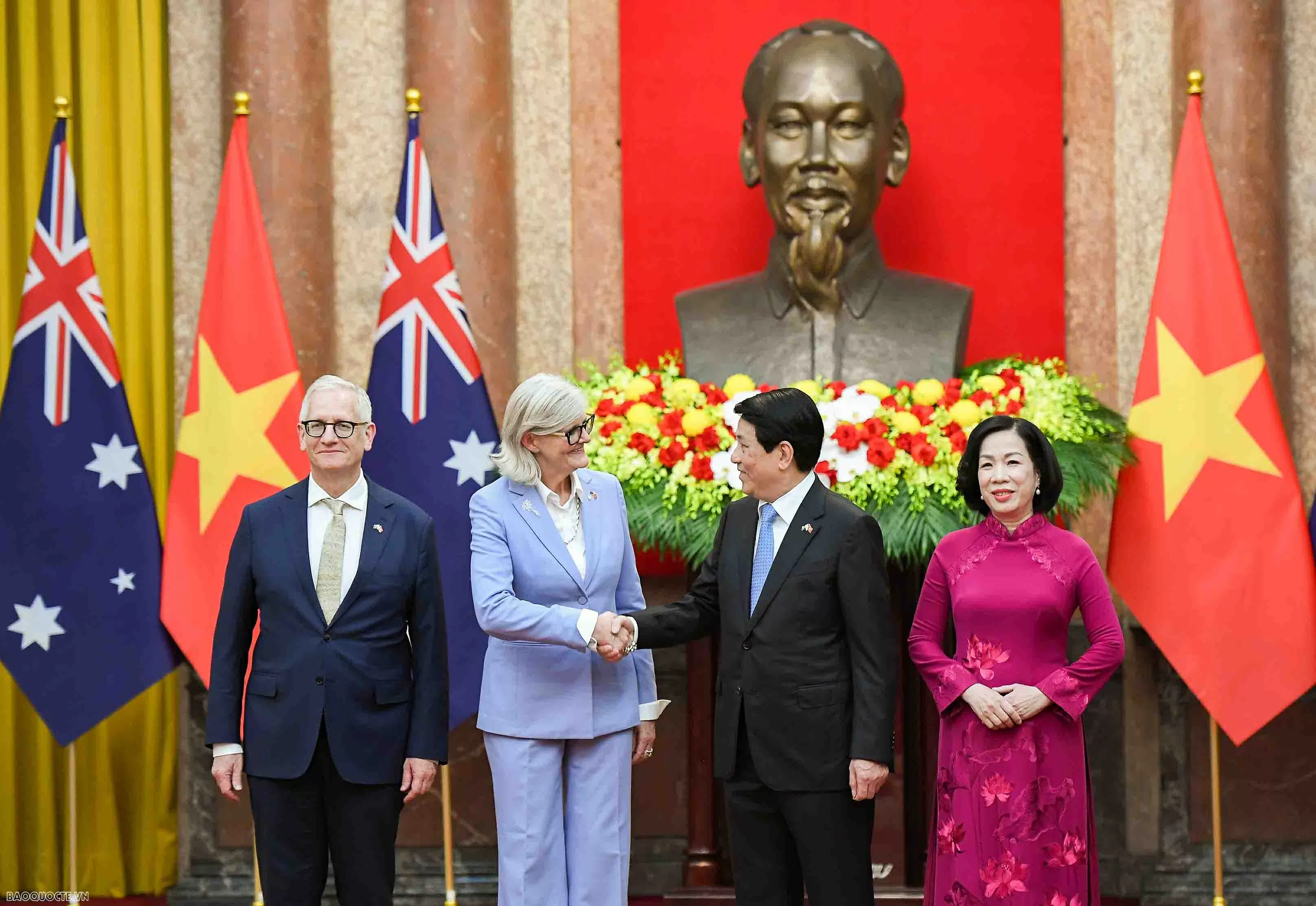 Chủ tịch nước Lương Cường và Phu nhân chủ trì lễ đón chính thức Toàn quyền Australia và Phu quân