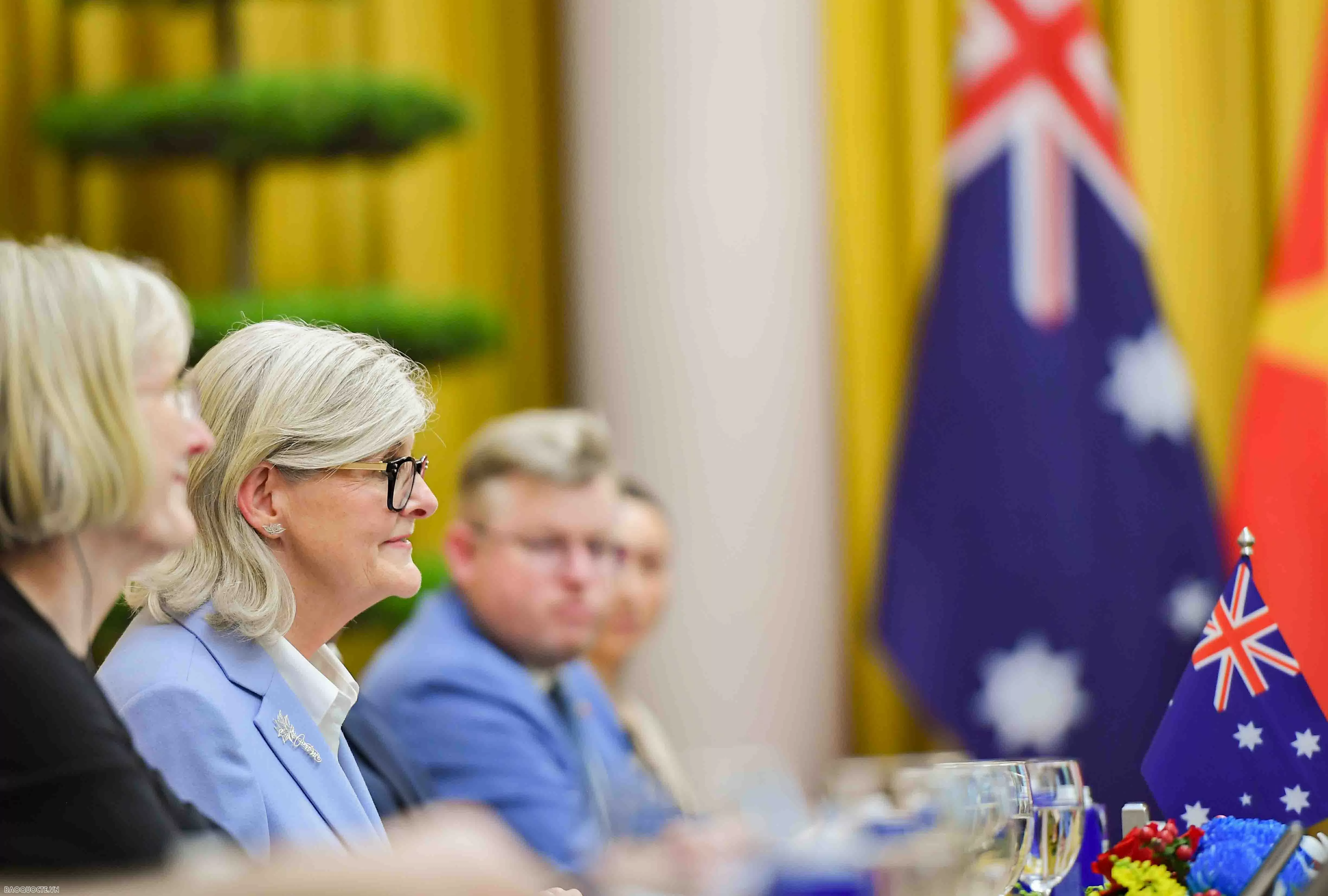 Toàn quyền Australia Sam Mostyn bày tỏ vui mừng lần đầu tiên thăm cấp Nhà nước tới Việt Nam trên cương vị Toàn quyền thứ 28. (Ảnh: Nguyễn Hồng) Toàn quyền Sam Mostyn: Australia luôn là đối tác tin cậy, bền vững của Việt Nam