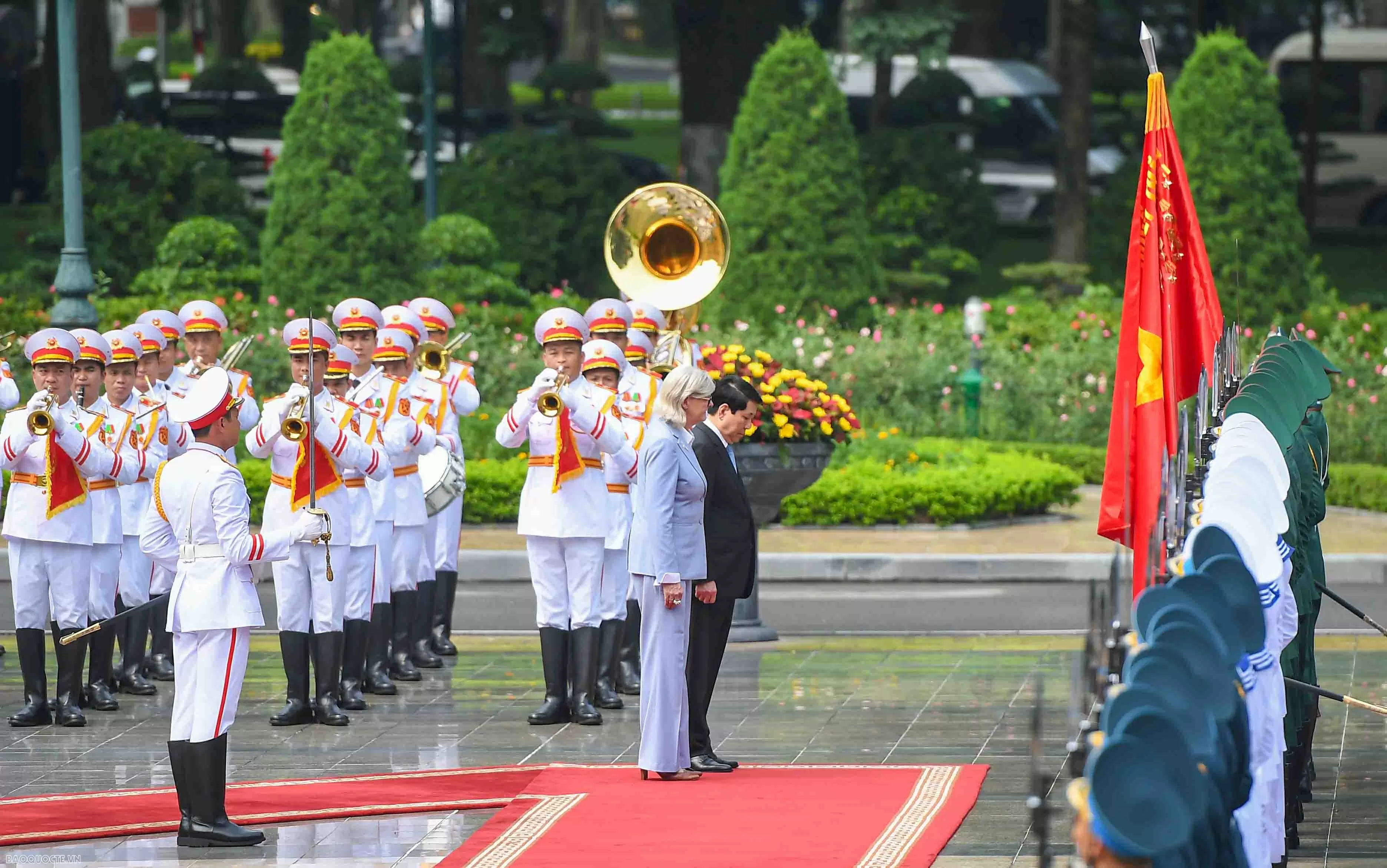 Chủ tịch nước Lương Cường và Phu nhân chủ trì lễ đón chính thức Toàn quyền Australia và Phu quân