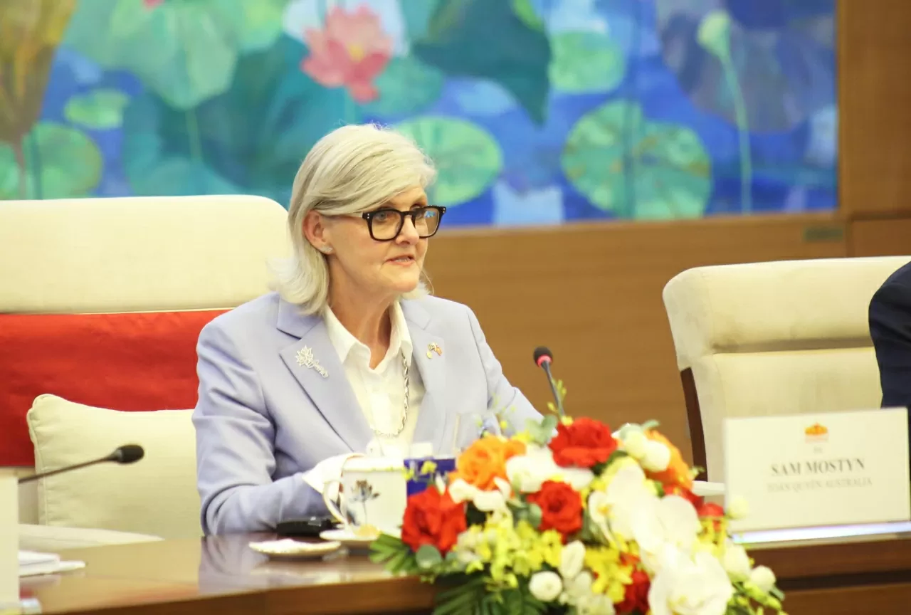 Toàn quyền Australia Sam Mostyn phát biểu. (Ảnh: Thành Long) Toàn quyền Australia Sam Mostyn phát biểu. (Ảnh: Thành Long)