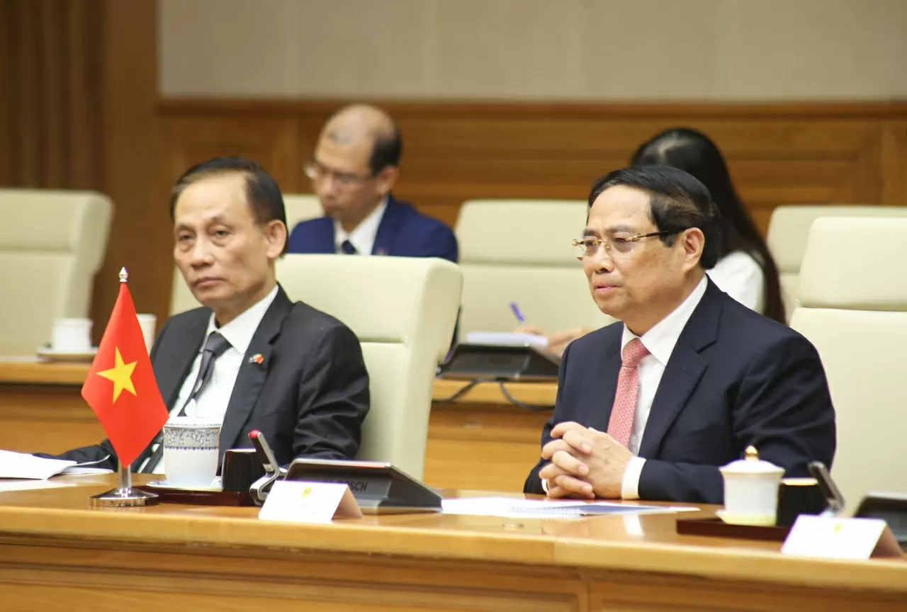 Thủ tướng Chính phủ Phạm Minh Chính phát biểu tại Hội kiến. (Ảnh: Thành Long) Thủ tướng Chính phủ Phạm Minh Chính phát biểu tại Hội kiến. (Ảnh: Thành Long)