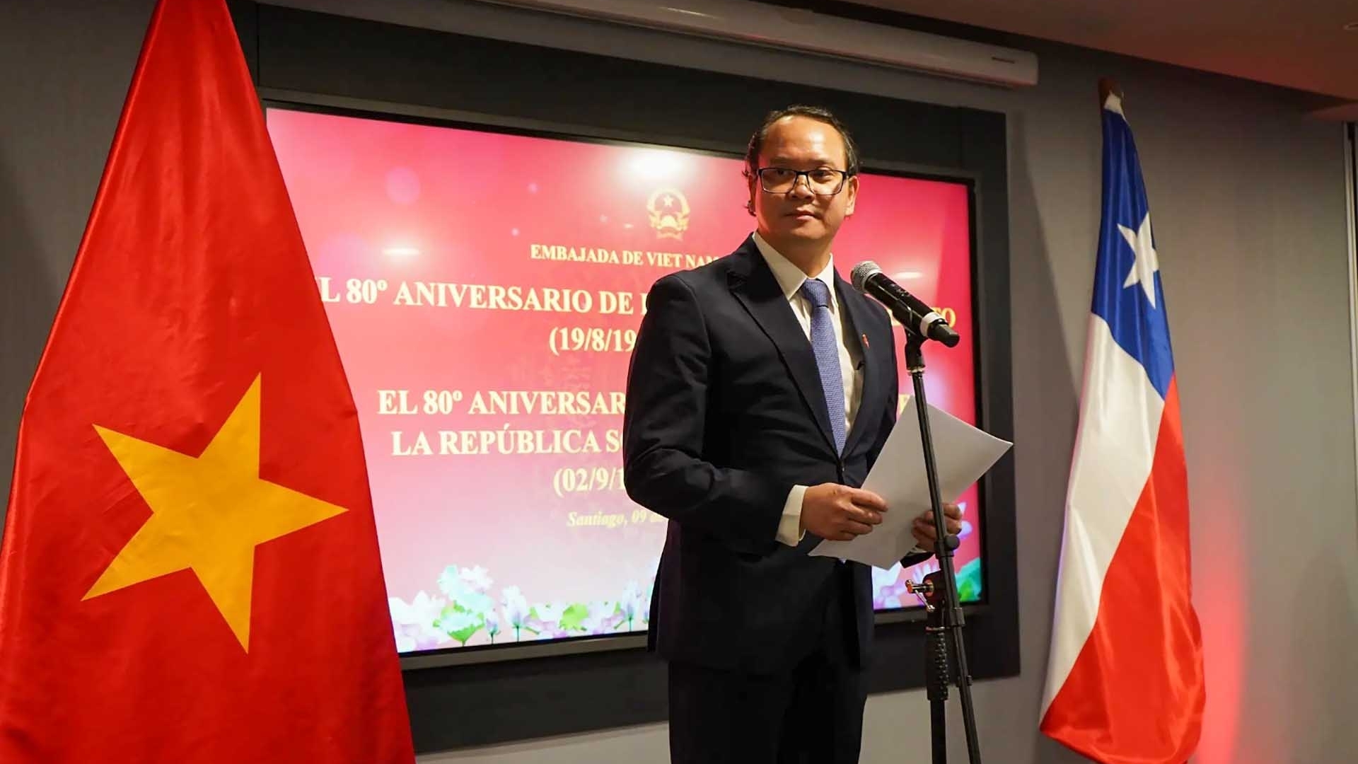 Đại sứ quán Việt Nam tại Chile tổ chức kỷ niệm 80 năm Cách mạng tháng Tám và Quốc khánh 2/9