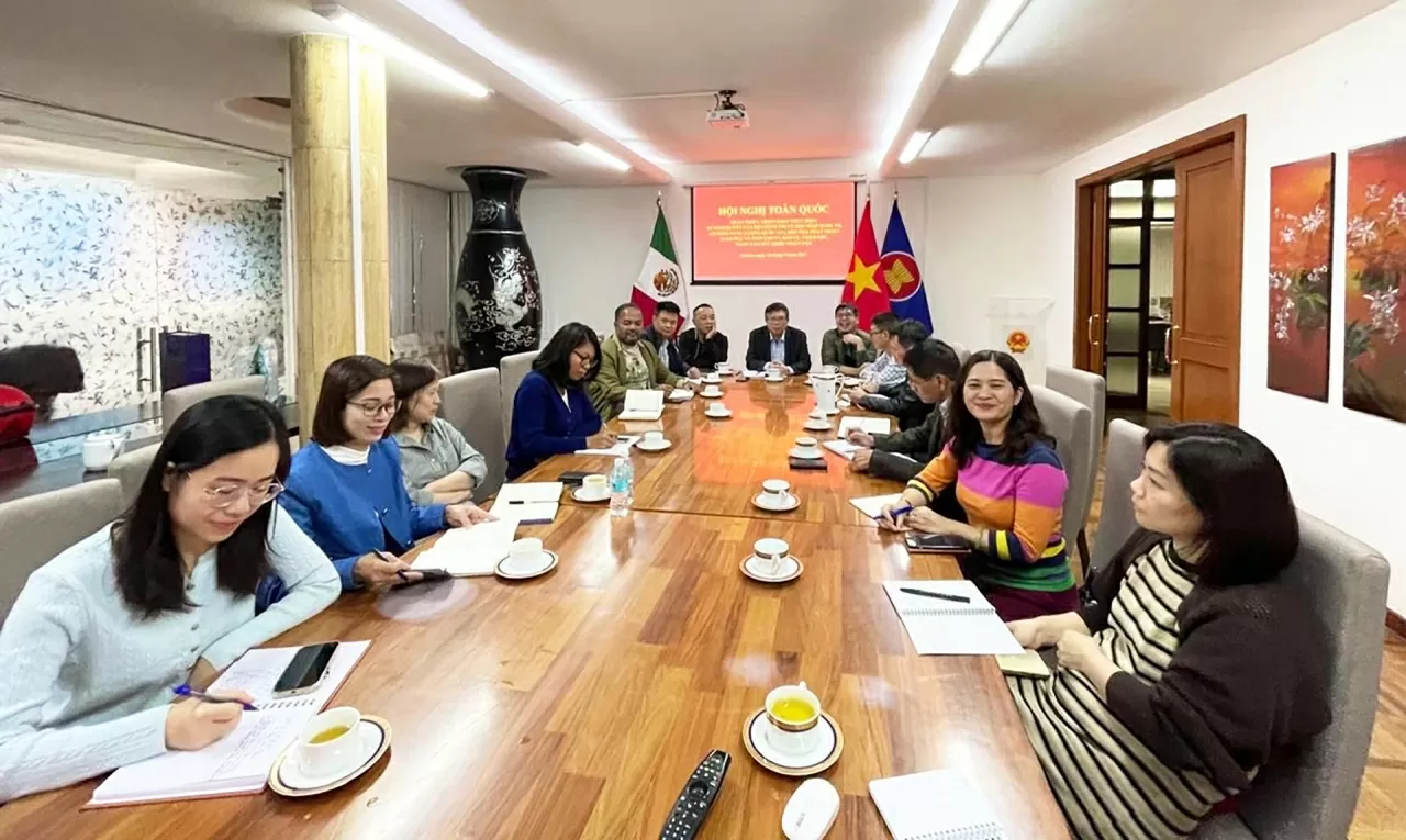 Điểm cầu Đại sứ quán Việt Nam tại Mexico. Điểm cầu Đại sứ quán Việt Nam tại Mexico.