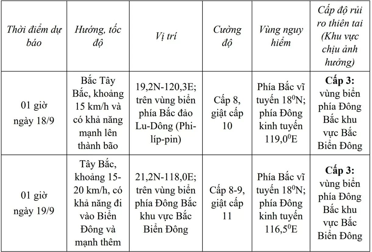 Áp thấp nhiệt đới gần Biển Đông có khả năng mạnh thành bão, cường độ gió giật cấp 11