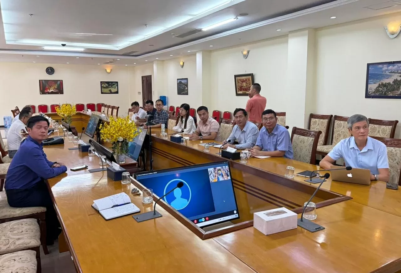 Điểm cầu Đảng ủy tại Campuchia. (Nguồn: ĐSQ Việt Nam tại Campuchia) Điểm cầu Đảng ủy tại Campuchia. (Nguồn: ĐSQ Việt Nam tại Campuchia)