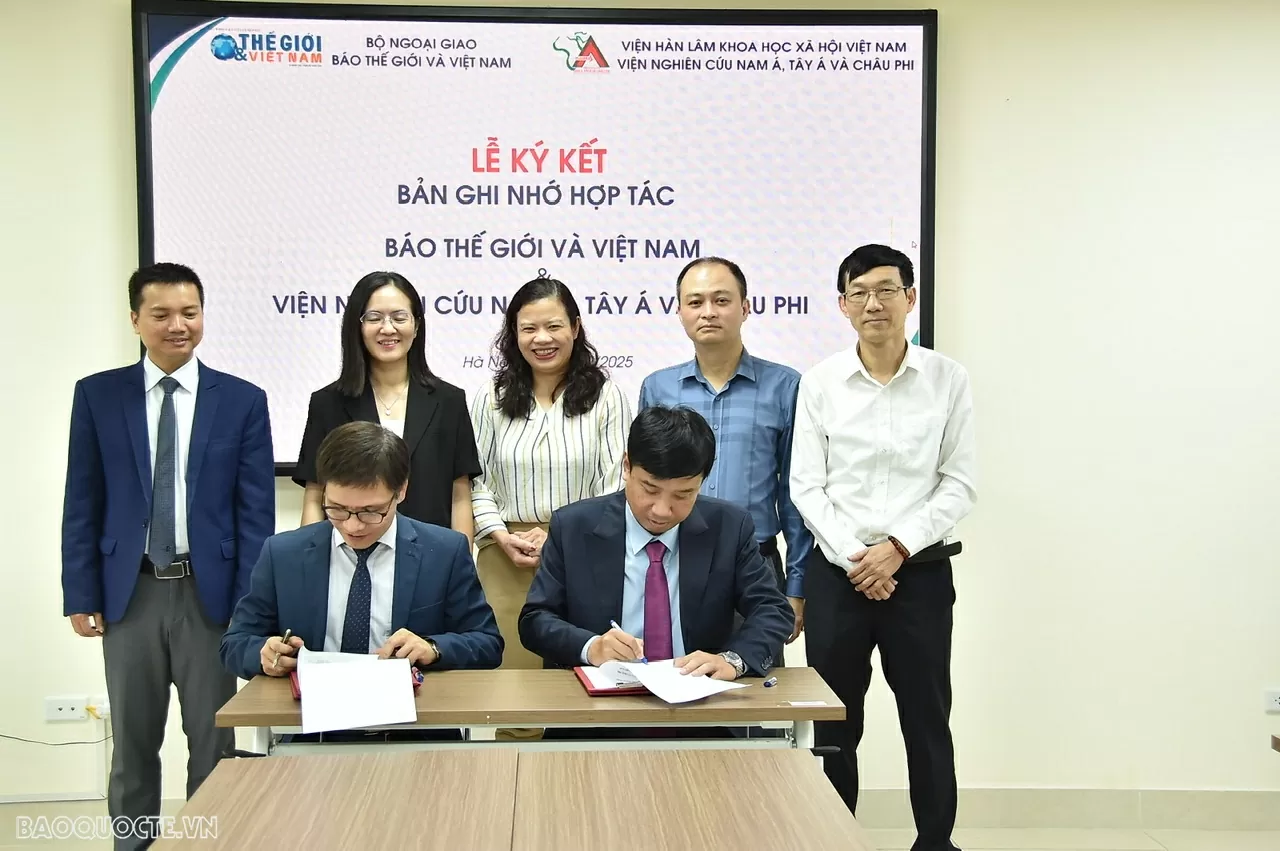 báo tgvn ký mou với viện nam á, tây á, châu phi báo tgvn ký mou với viện nam á, tây á, châu phi