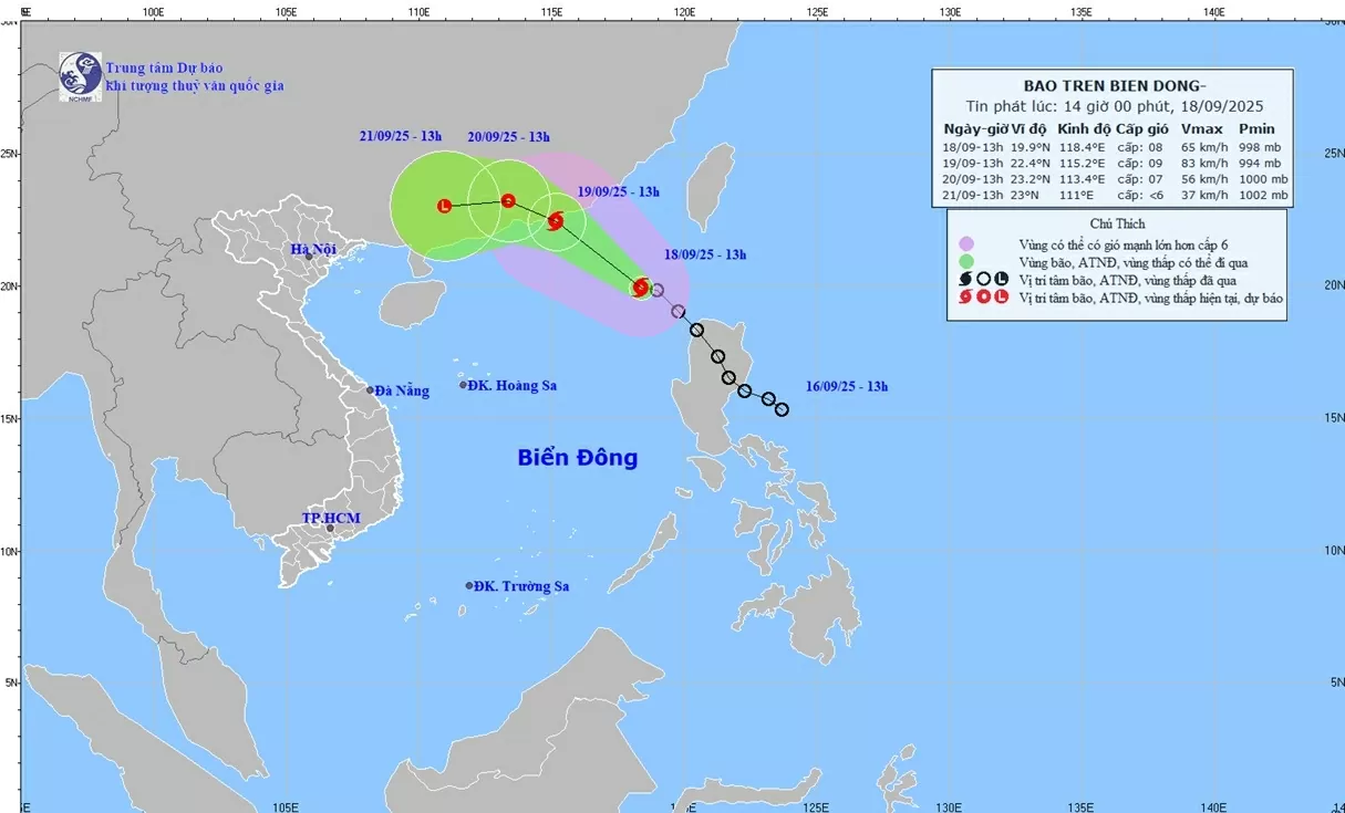 Dự báo diễn biến bão số 8 (Mitag): Di chuyển đến vùng biển và đất liền phía Nam tỉnh Quảng Đông, Trung Quốc