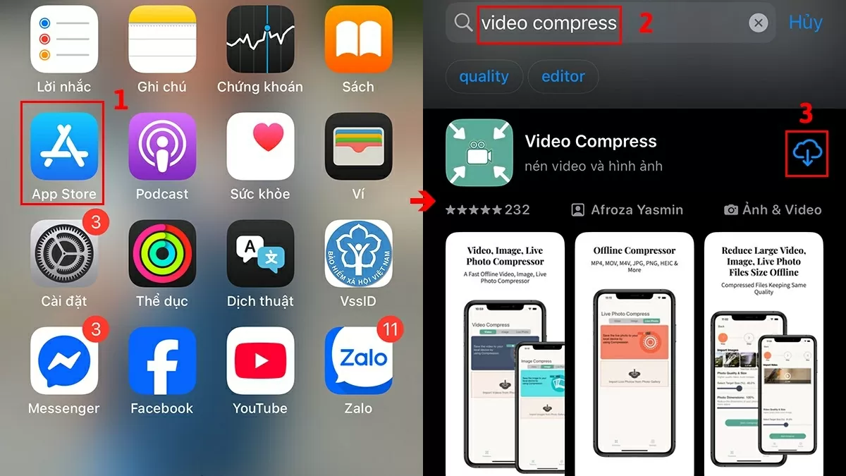 Cài đặt ứng dụng.