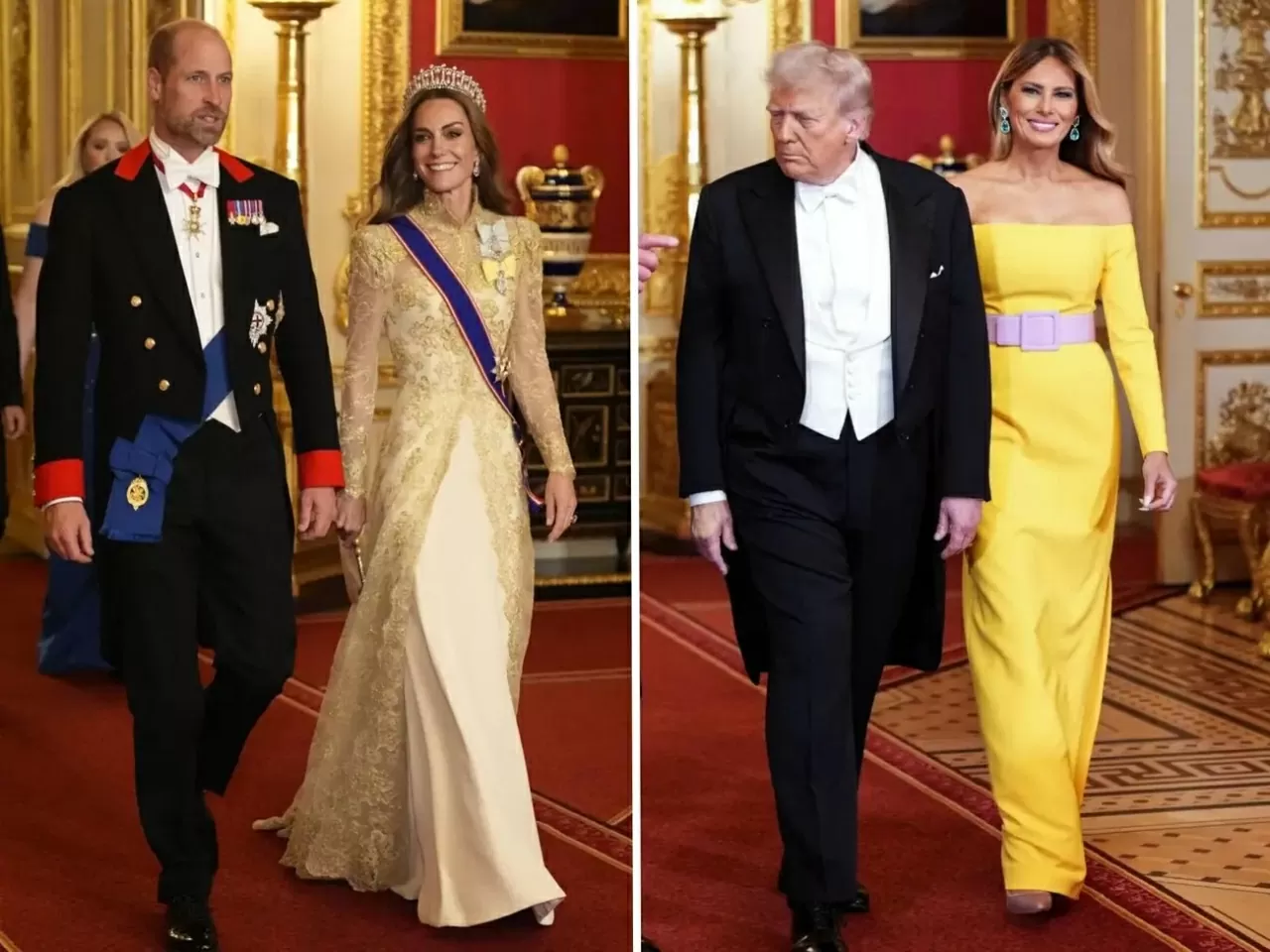 Đệ nhất phu nhân Mỹ Melania Trump và Công nương Kate Middleton gây ấn tượng tại tiệc chiêu đãi Hoàng gia Anh