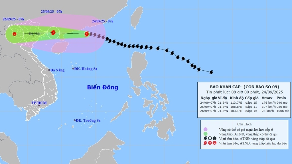 Ragasa (bão số 9) giảm cấp, không còn là siêu bão sau khi đi vào vùng biển phía Nam tỉnh Quảng Đông, Trung Quốc