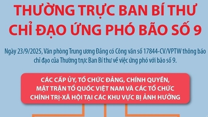 Thường trực Ban Bí thư chỉ đạo ứng phó với bão số 9