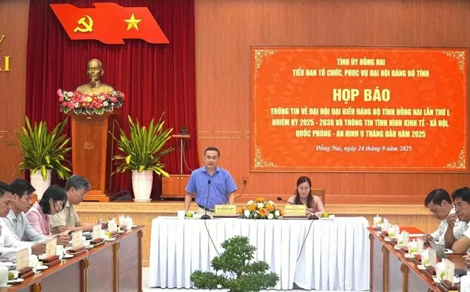 Họp báo thông tin về Đại hội đại biểu Đảng bộ tỉnh Đồng Nai lần I, nhiệm kỳ 2025-2030. (Ảnh: HAC)