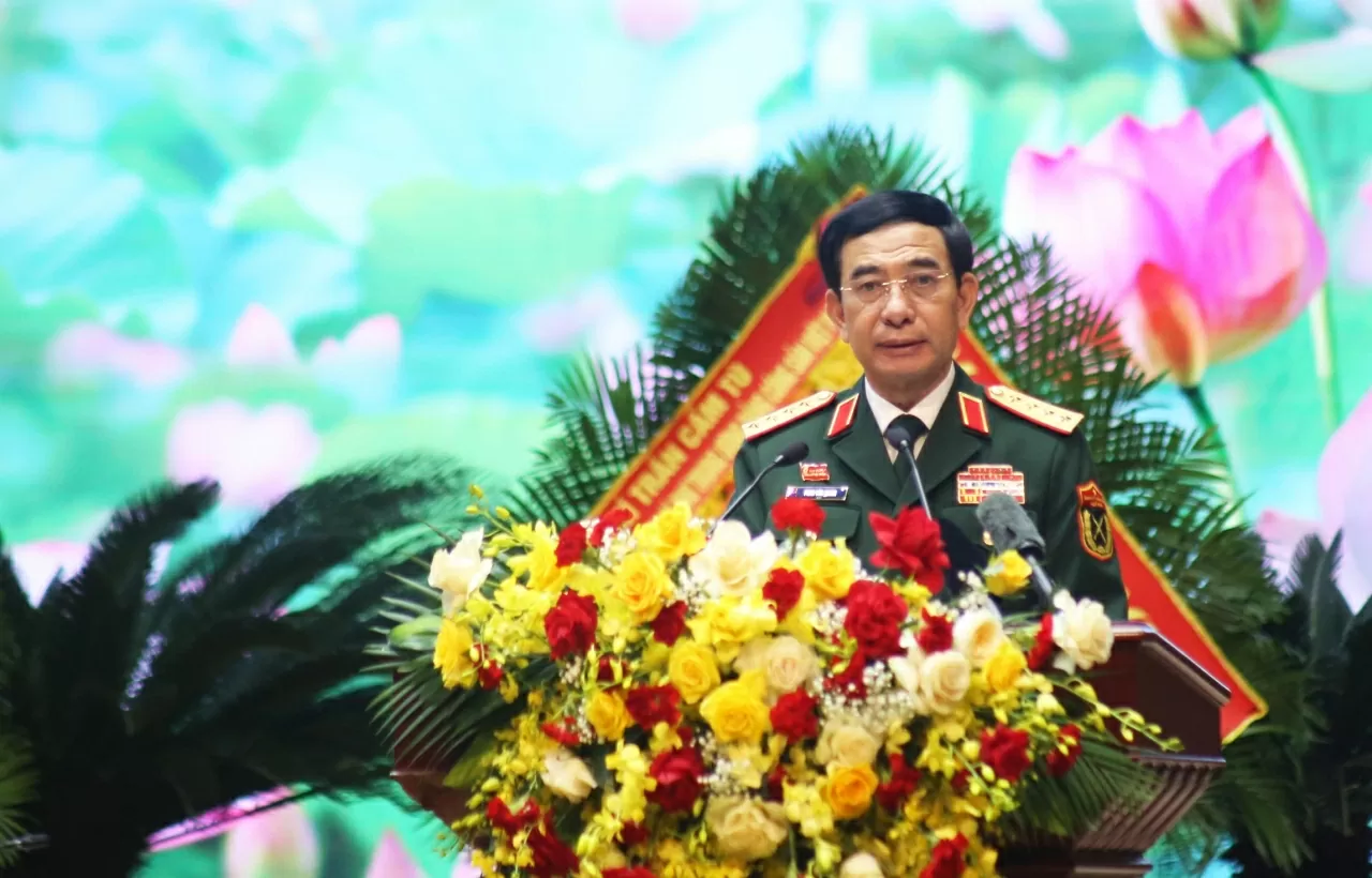 Đại tướng Phan Văn Giang phát biểu bế mạc Đại hội. (Ảnh: Thành Long)