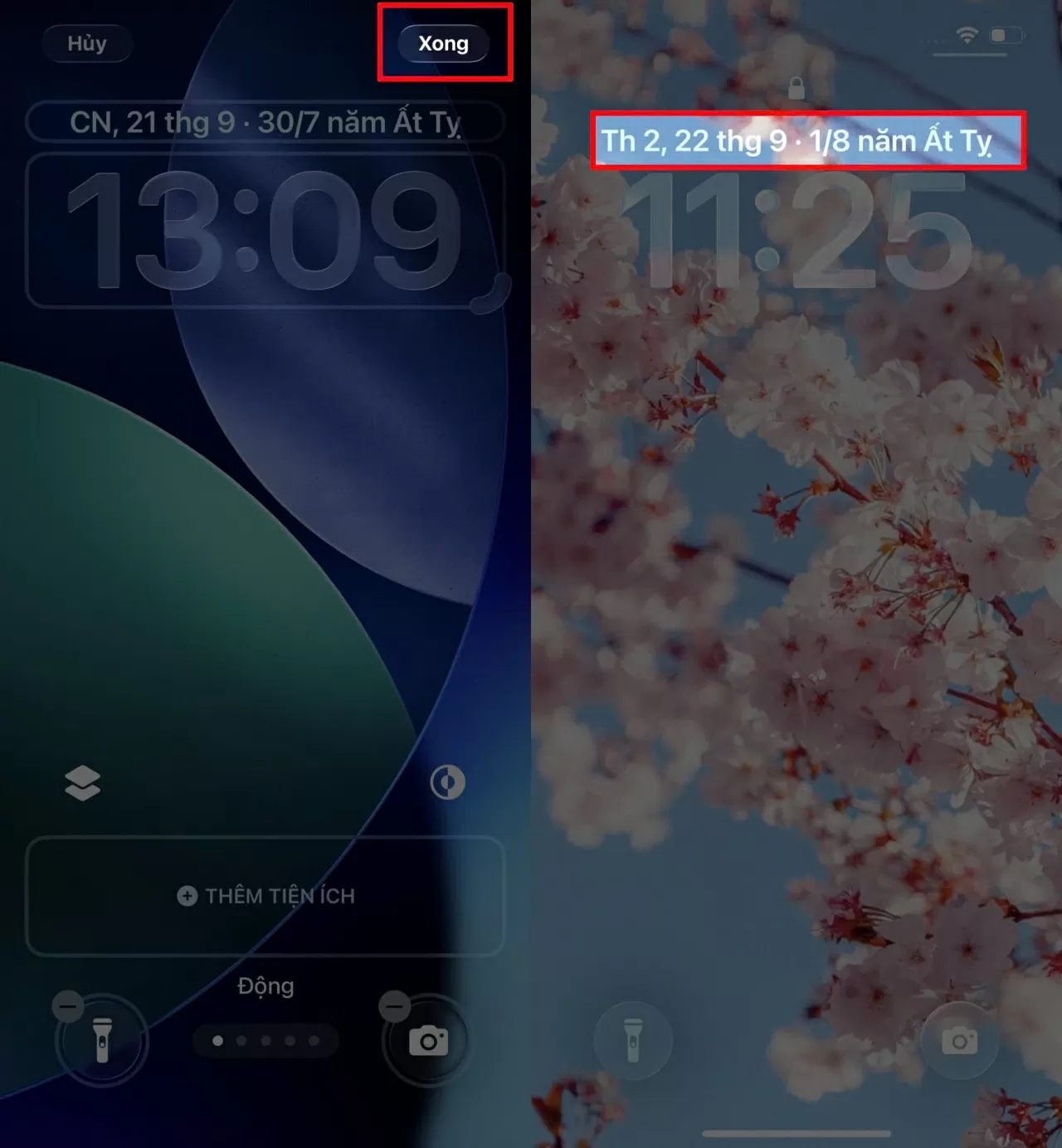 Quay lại màn hình chính, nhấn giữ để vào phần chỉnh sửa màn hình khóa. 
