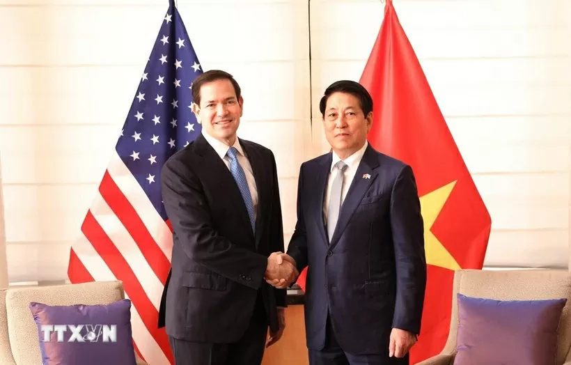 Chủ tịch nước Lương Cường tiếp Ngoại trưởng Hoa Kỳ Marco Rubio