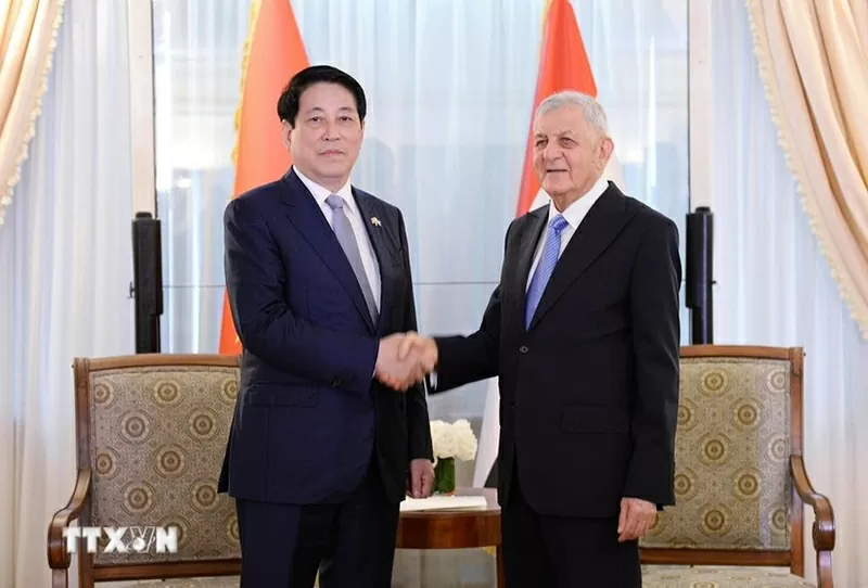 Chủ tịch nước Lương Cường gặp Tổng thống Iraq Abdul Latif Rashid