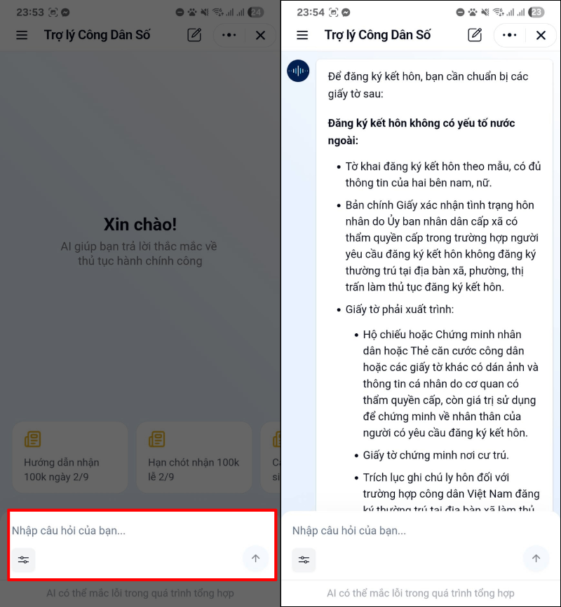Hiển thị kết quả