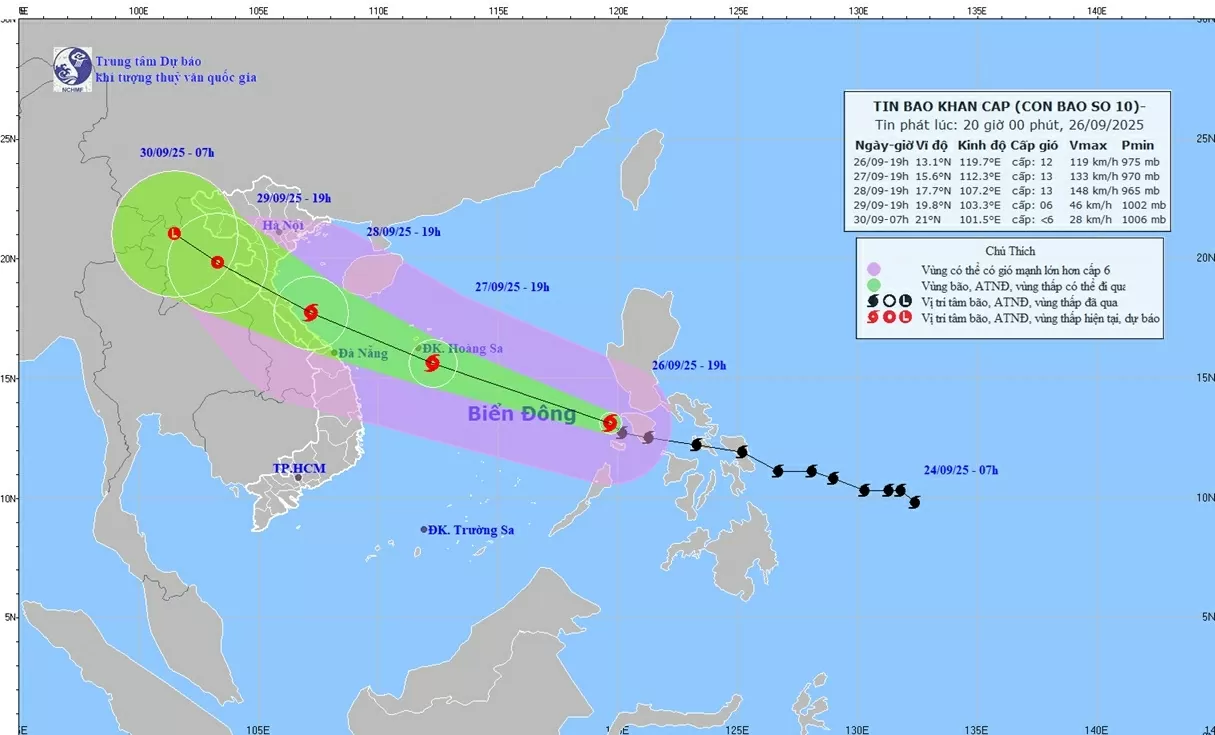 Bão Bualoi đi vào Biển Đông, trở thành cơn bão số 10 Bão Bualoi đi vào Biển Đông, trở thành cơn bão số 10