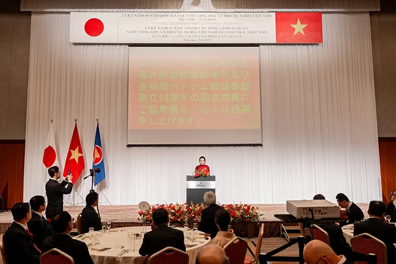 Tổng Lãnh sự quán Việt Nam ở Fukuoka tổ chức Lễ kỷ niệm 80 năm Quốc khánh và 15 năm năm thành lập Tổng Lãnh sự quán Việt Nam ở Fukuoka tổ chức Lễ kỷ niệm 80 năm Quốc khánh và 15 năm năm thành lập