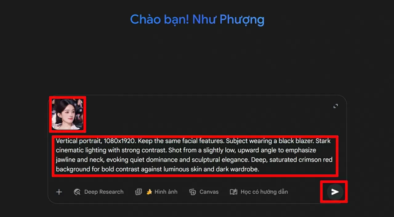 Nhập câu lệnh kèm hình ảnh