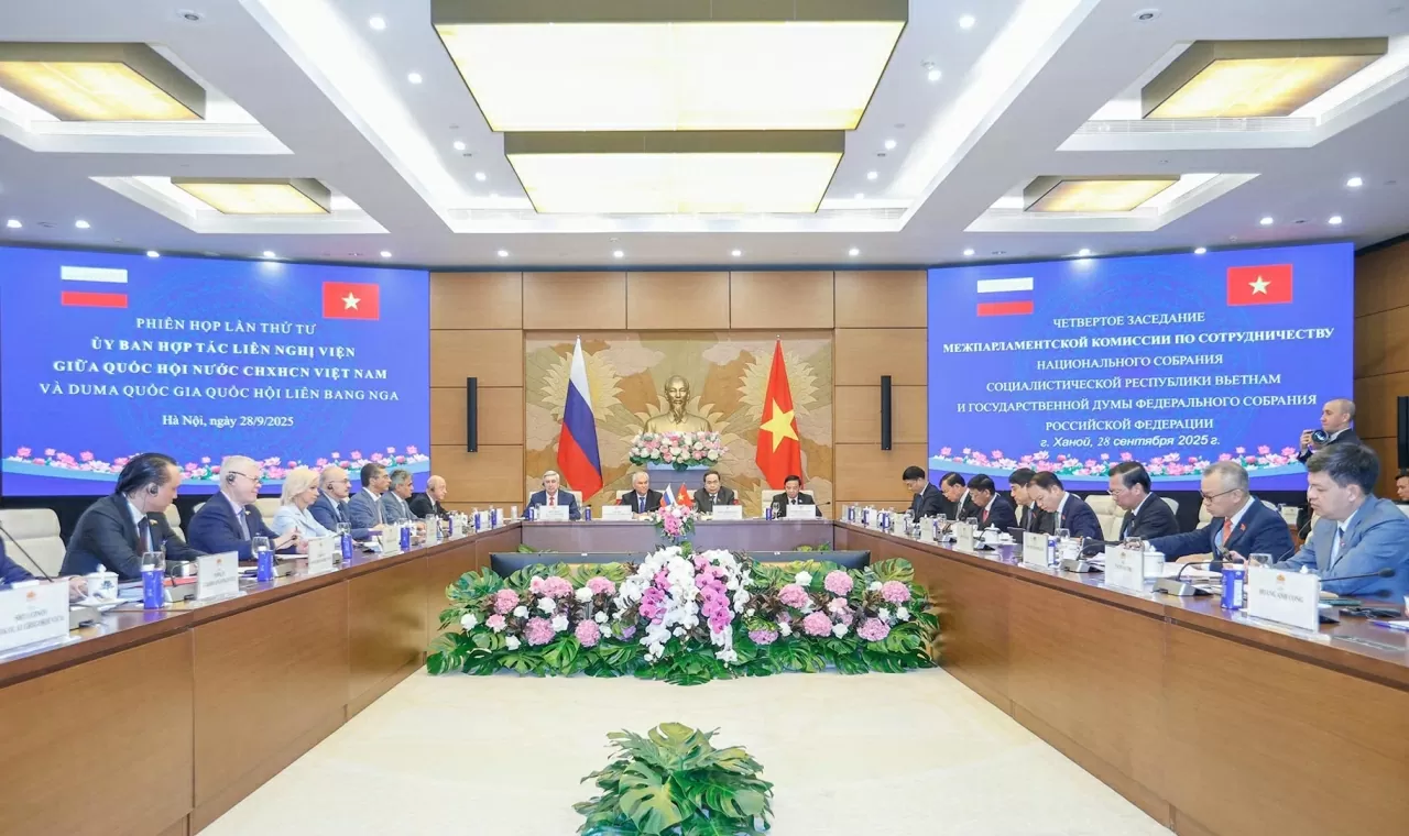 Phiên họp lần thứ tư của Ủy ban hợp tác liên Nghị viện giữa Quốc hội Việt Nam và Duma Quốc gia Quốc hội Liên bang Nga. (Ảnh: Nguyễn Hải)