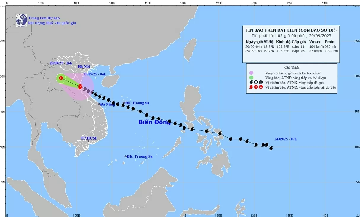 Bão số 10 đi vào đất liền ven biển tỉnh Hà Tĩnh, vùng ven biển từ Quảng Ninh đến Thanh Hóa gió cấp 6-7, Đồng bằng Bắc Bộ mưa lớn cục bộ trên 400mm Bão số 10 đi vào đất liền ven biển tỉnh Hà Tĩnh, vùng ven biển từ Quảng Ninh đến Thanh Hóa gió cấp 6-7, Đồng bằng Bắc Bộ mưa lớn cục bộ trên 400mm