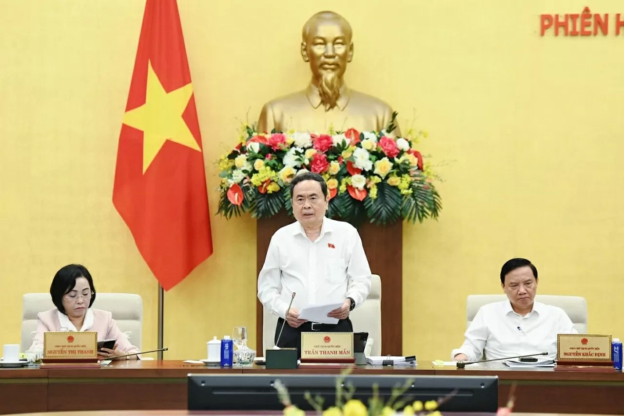 Chủ tịch Quốc hội Trần Thanh Mẫn chủ trì phiên họp. Ảnh: Lâm Hiển