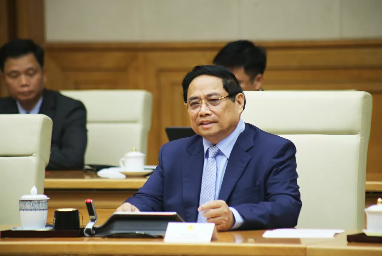 Thủ tướng Chính phủ Phạm Minh Chính phát biểu tại buổi Hội kiến. (Ảnh: Thành Long)