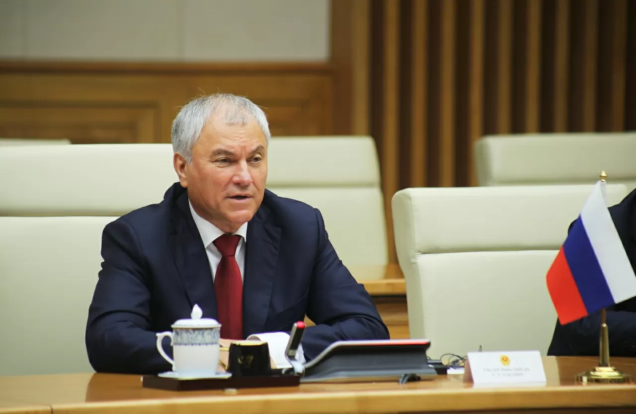 Chủ tịch Duma Quốc gia Nga Vyacheslav Volodin cảm ơn sự đón tiếp nồng hậu từ phía Việt Nam. (Ảnh: Thành Long)