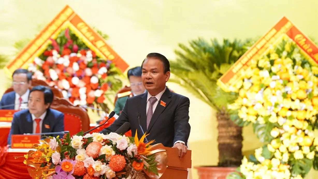 Bí thư Tỉnh uỷ Phú Thọ Đặng Xuân Phong phát biểu tại Đại hội.