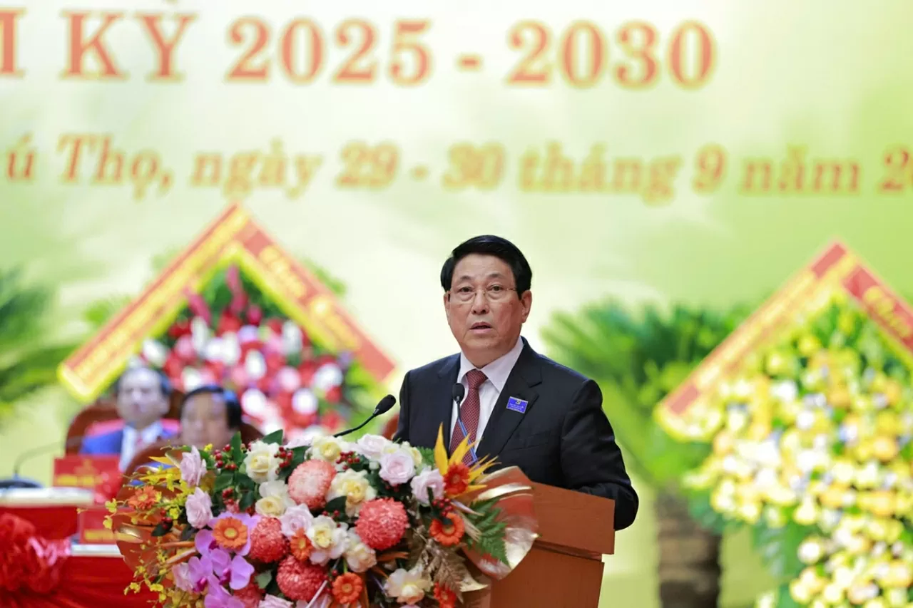 Chủ tịch nước Lương Cường phát biểu tại Đại hội. Chủ tịch nước Lương Cường phát biểu tại Đại hội.