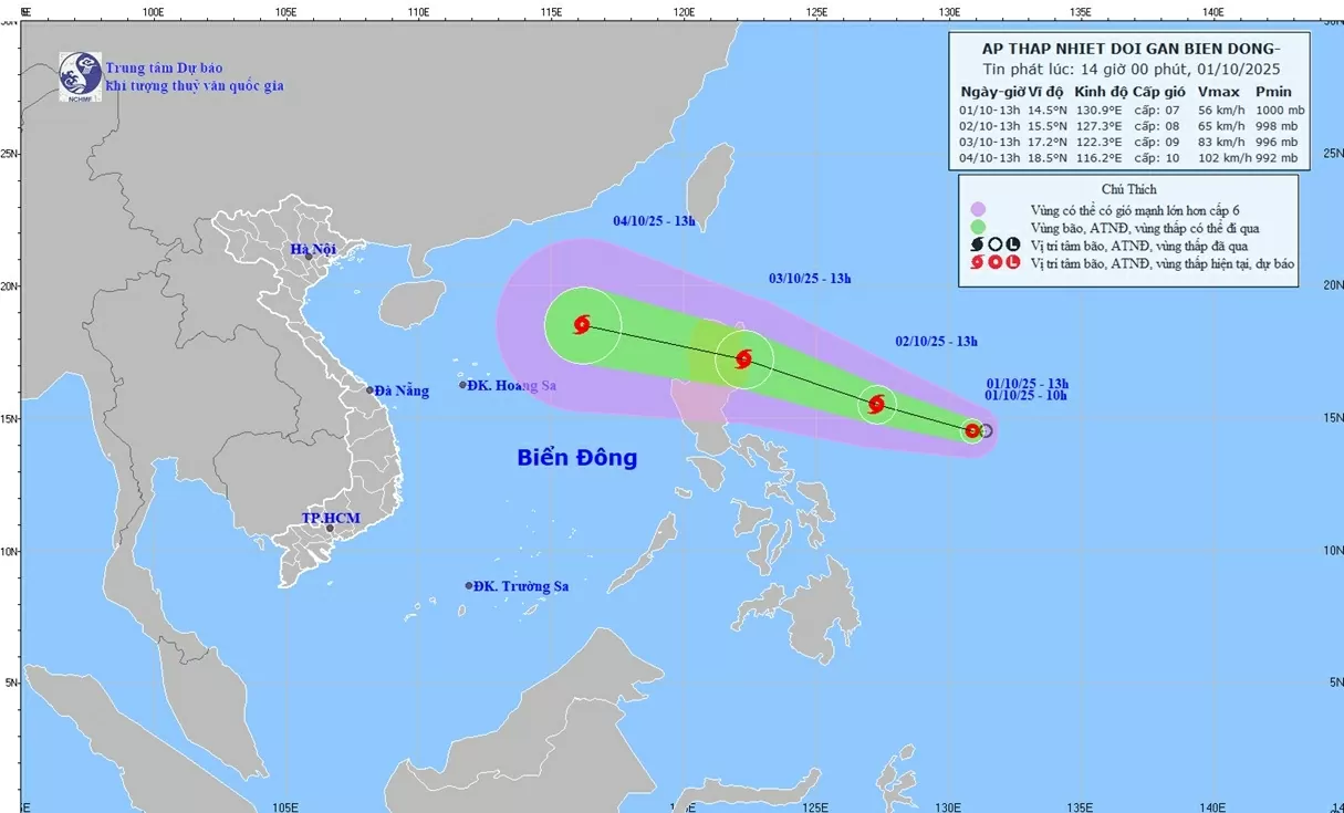 Áp thấp nhiệt đới gần Biển Đông