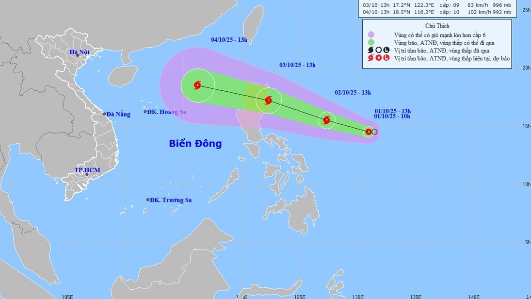 ap thap nhiet doi gan bien dong co kha nang manh thanh bao di chuyen tren vung bien phia dong dao luzon philippines