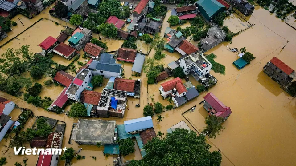 Hà Nội: Nước sông Bùi dâng cao