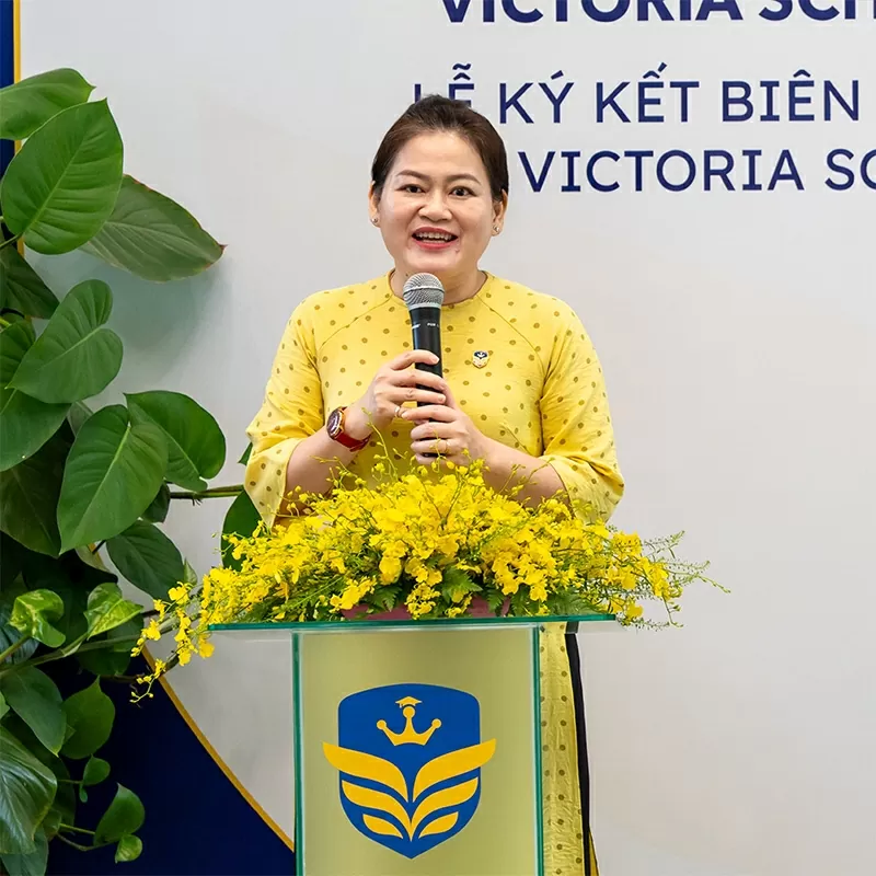 Bà Lê Nguyễn Trung Nguyên – Tổng Giám đốc Hệ thống Giáo dục Victoria School khẳng định cam kết của hệ thống trong việc giáo dục công dân toàn cầu