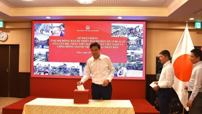 Đại sứ quán Việt Nam tại Nhật Bản chung tay hỗ trợ người dân trong nước bị thiệt hại do cơn bão số 10