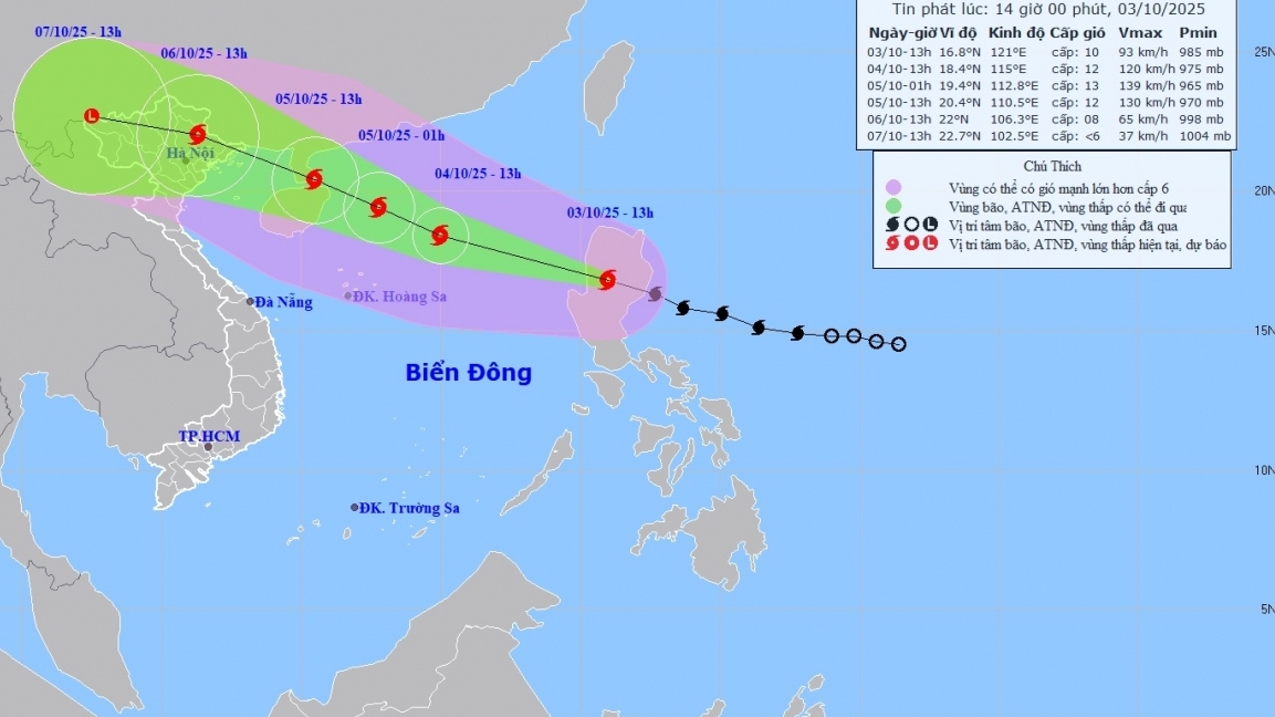 bao matmo tang cuong do khi vao bien dong va se suy yeu dan tren khu vuc dong bac bac bo